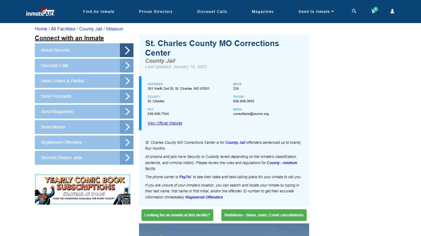 St. Charles County MO Corrections Center - Inmate Locator - St. Charles, MO