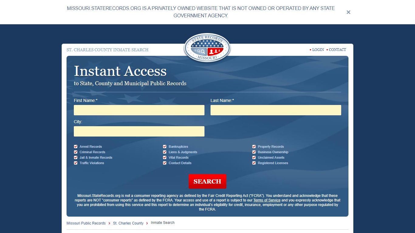St. Charles County, Missouri Inmate Search | StateRecords.org