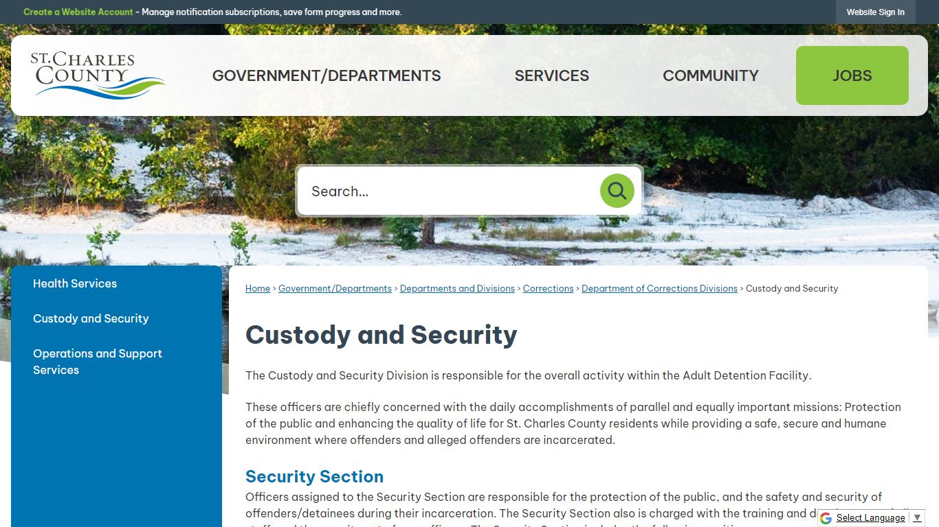 Custody and Security | St Charles County, MO - Official Website